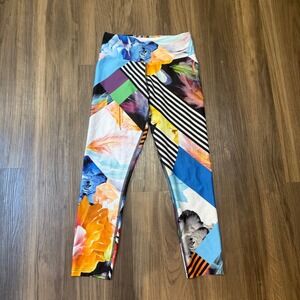Running Bare‎ Abstract Nature Colorful Cropped Leggings US 2/4